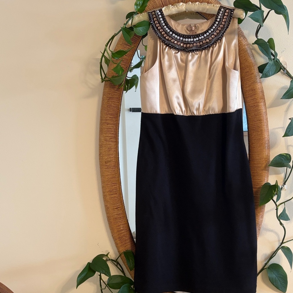 Retro  Gold and Black Beaded  Dress